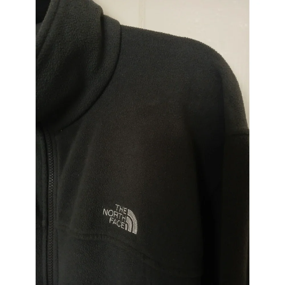 The North Face Full-Zip Pocket Fleece Logo Jacket‎ Mens L Gray Outdoor Hiking